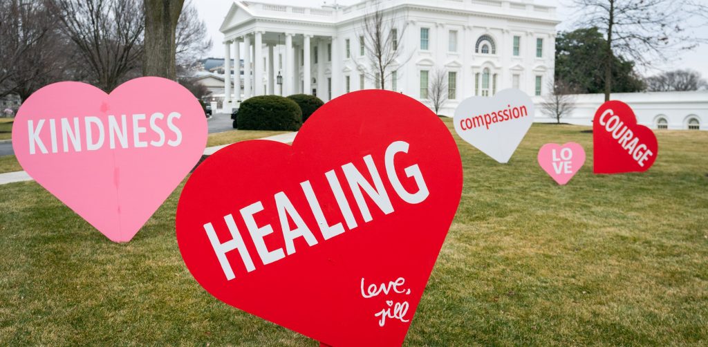 Decoración de la Casa Blanca por el día de San Valentín