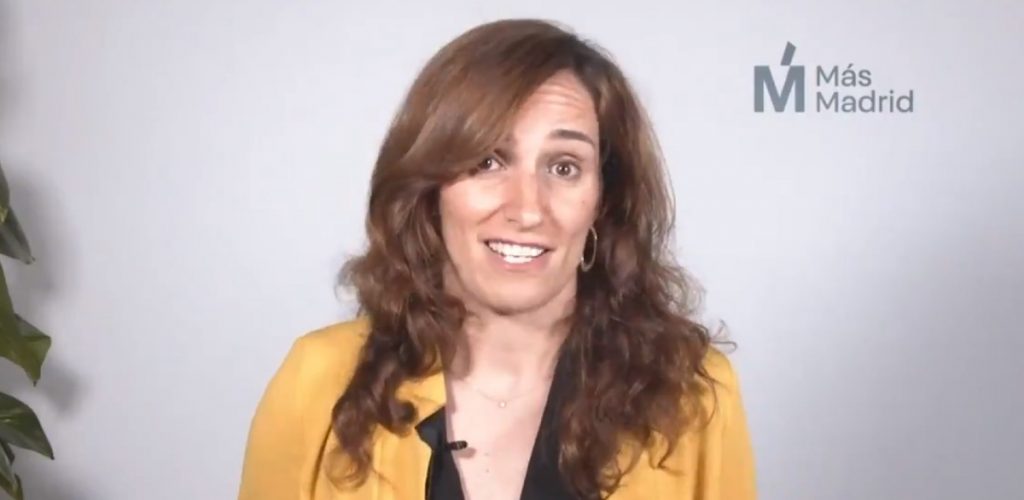 Mónica García, portavoz de Más Madrid, en el vídeo donde comunica el no a Iglesias