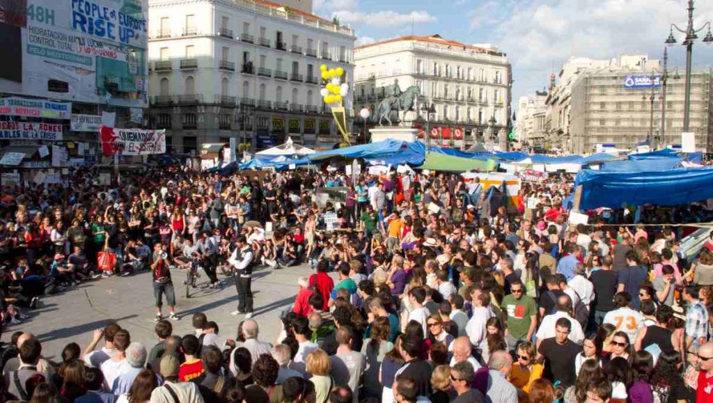 Manifestación del 15M en la Plaza del Sol de Madrid