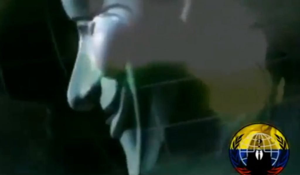 Imagen del video publicado por Anonymous