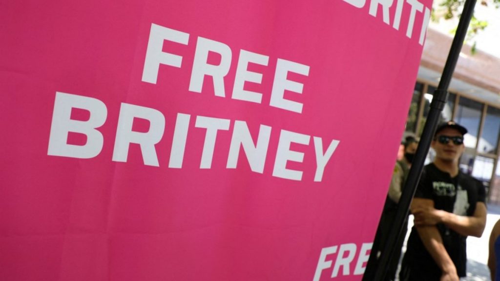 Cartel que pide la libertad de Britney Spears