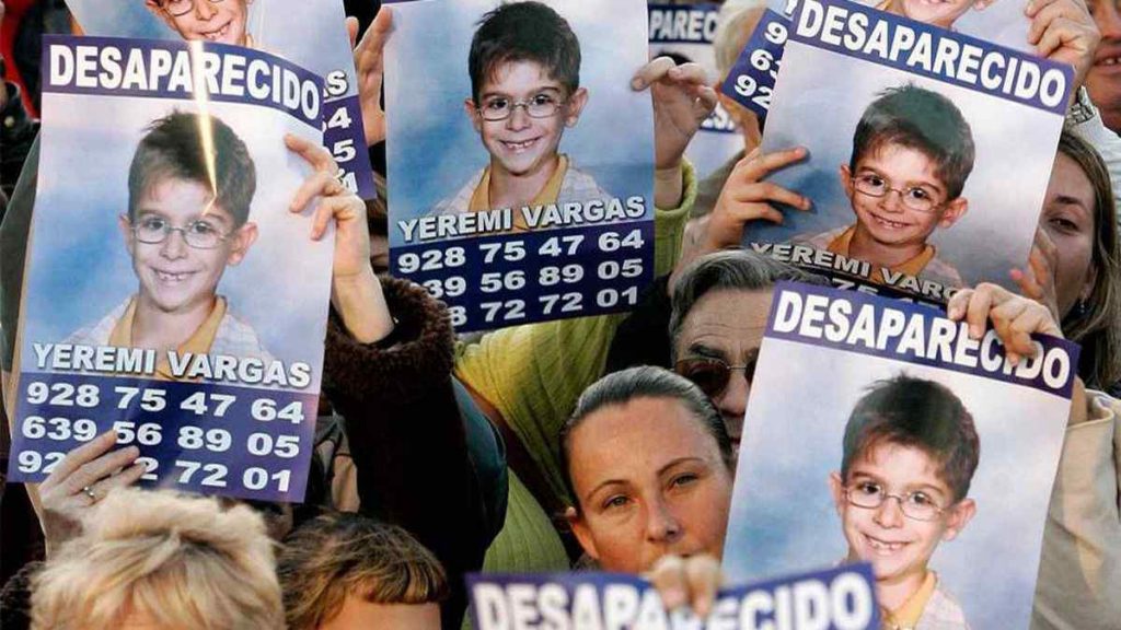 Cartel desaparecido de Yeremi Vargas, hijo de Juan Francisco Vargas