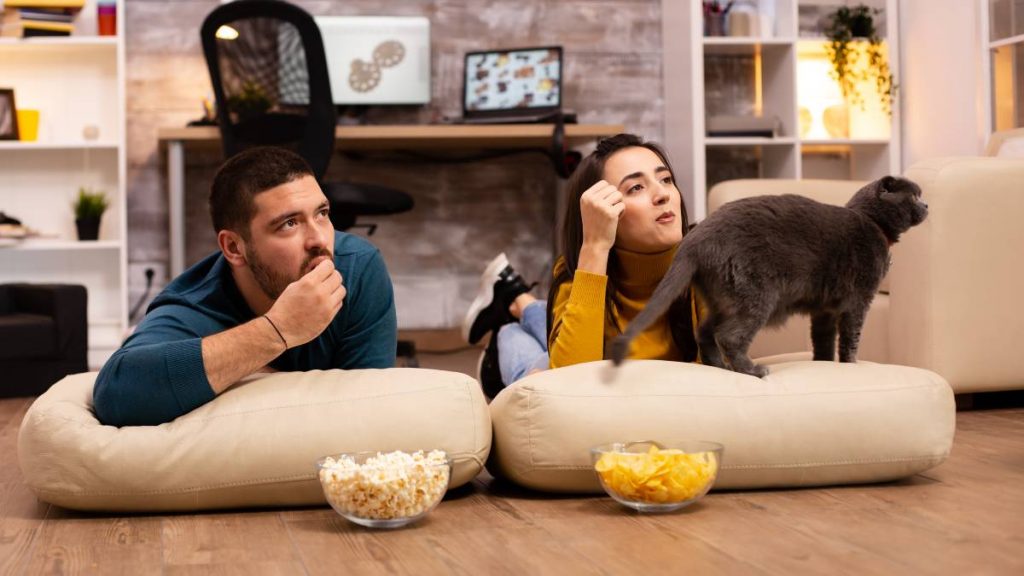 Pareja ve la tele el 12 de noviembre